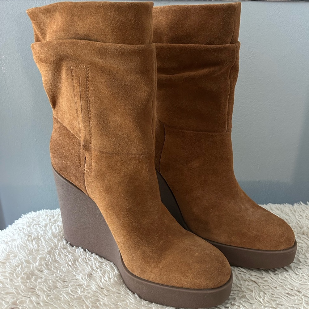 Jessica Simpson Suede Pull On Mid Calf Boots